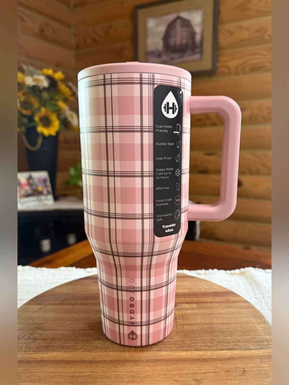 PILLOW TALK PLAID HydroJug 40oz Straw Tumbler • LEAKPROOF